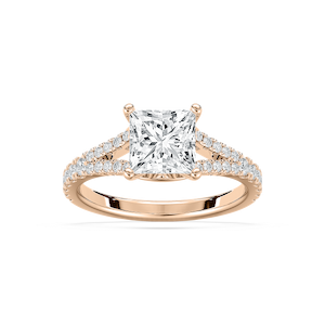 Everly Split Shank Princess Engagement Ring in Rose Gold