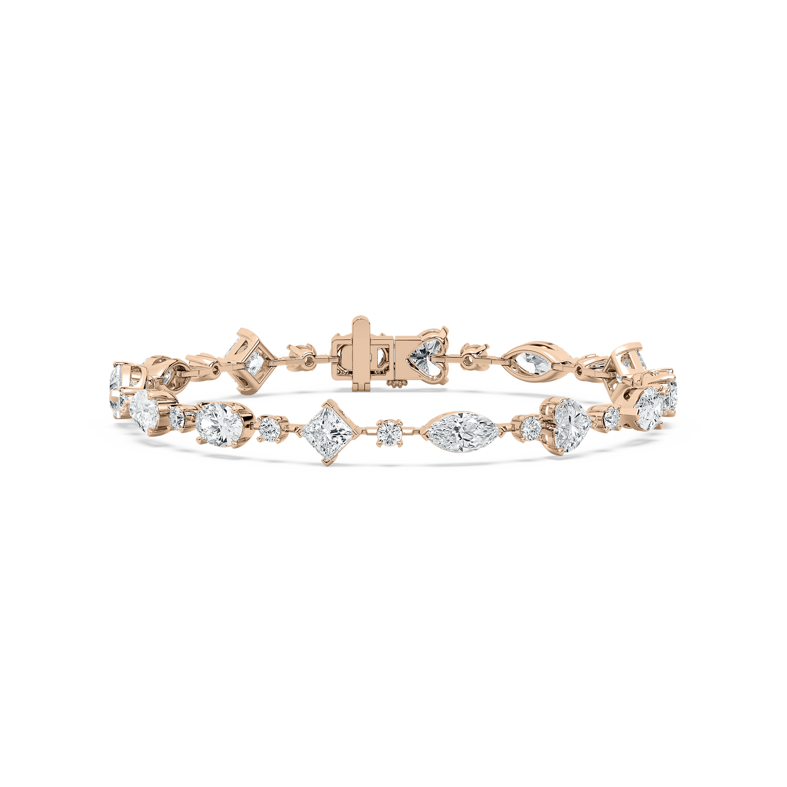 Fancy Multishape Bracelet in Rose Gold