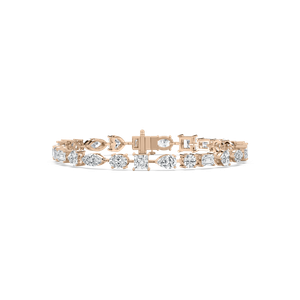 Fancy Shape Line Bracelet in Rose Gold