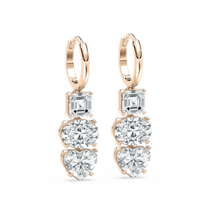 Fancy Trio Dangle Earring in Rose Gold