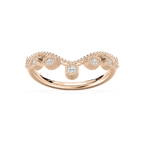 Fauna Vintage Wedding Band in Rose Gold