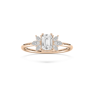 Fia Petite Emerald Engagement Ring in 14K Rose Gold