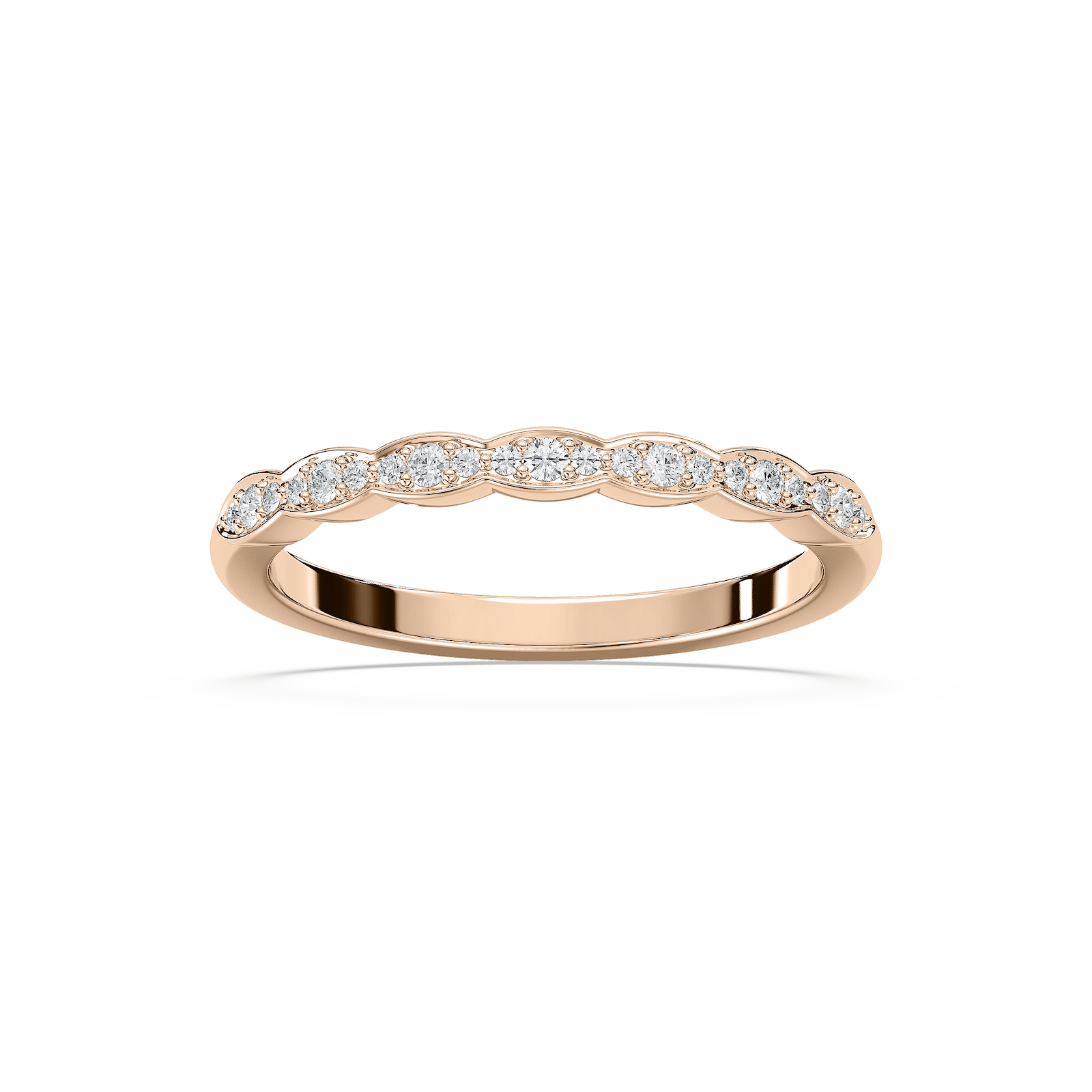 Gaia Wedding Band in Rose Gold