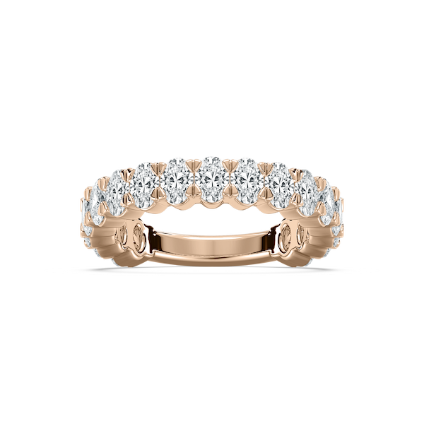 Half Eternity Oval Ring in Rose Gold