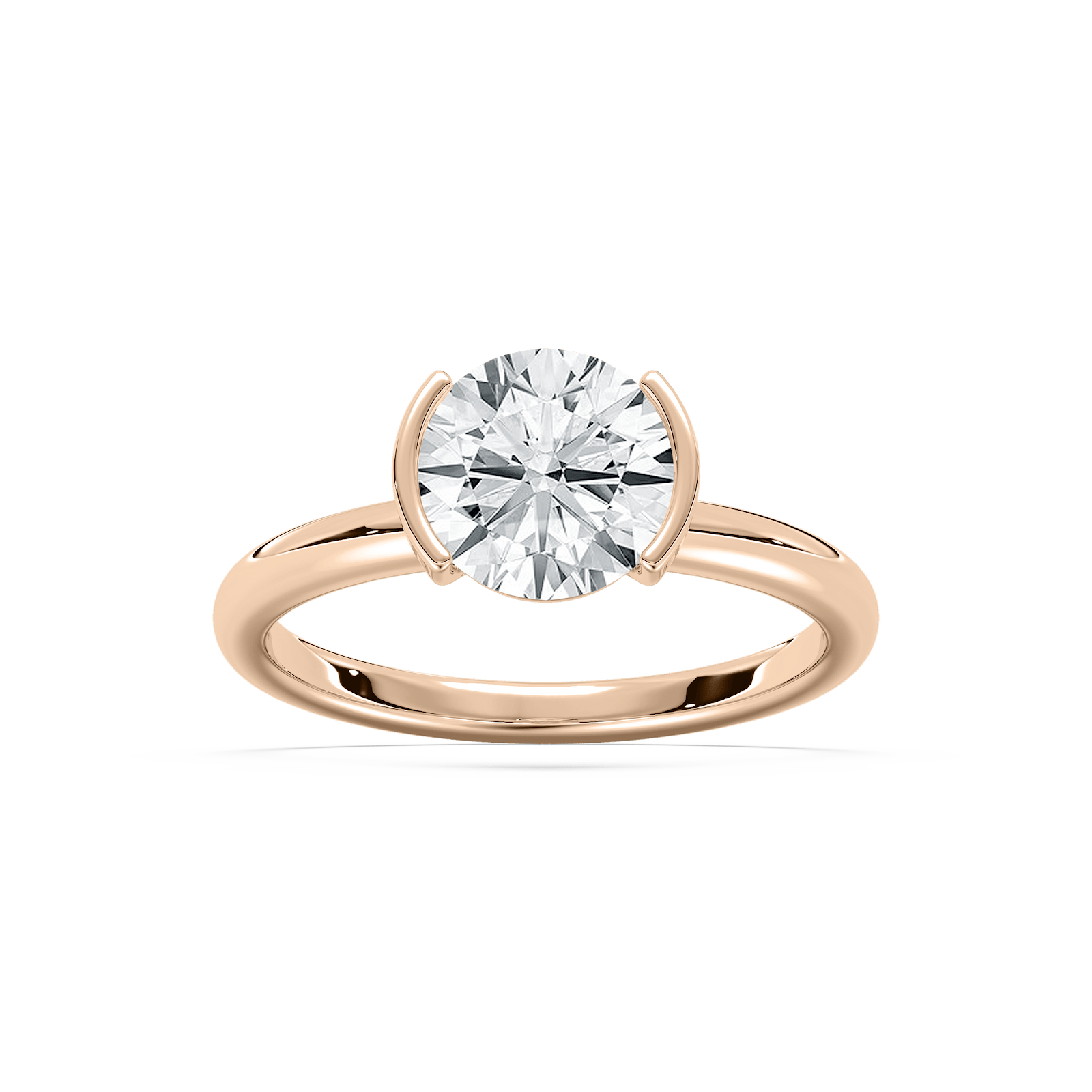 Honor Semi Bezel Engagement Ring in Rose Gold