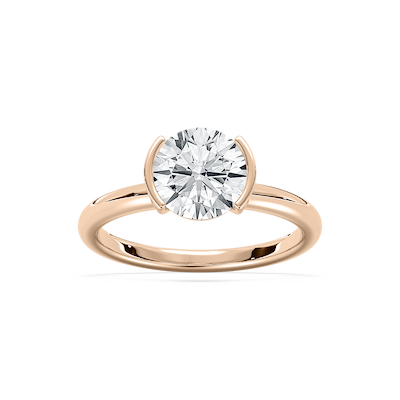 Honor Semi Bezel Engagement Ring in Rose Gold