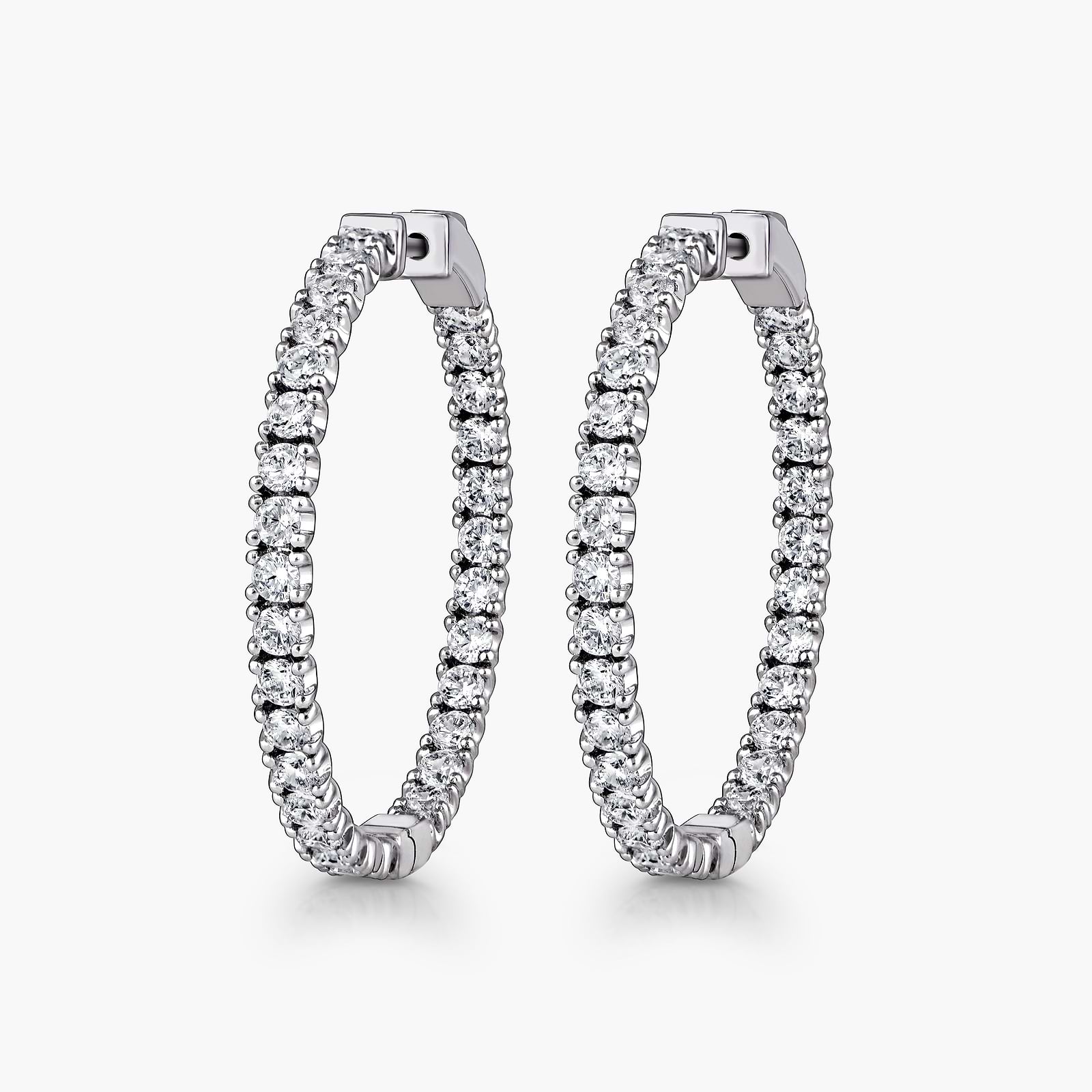 Inside Out Hoops with 3.00ctw Lab-Grown Diamonds in 14K White or Yellow Gold