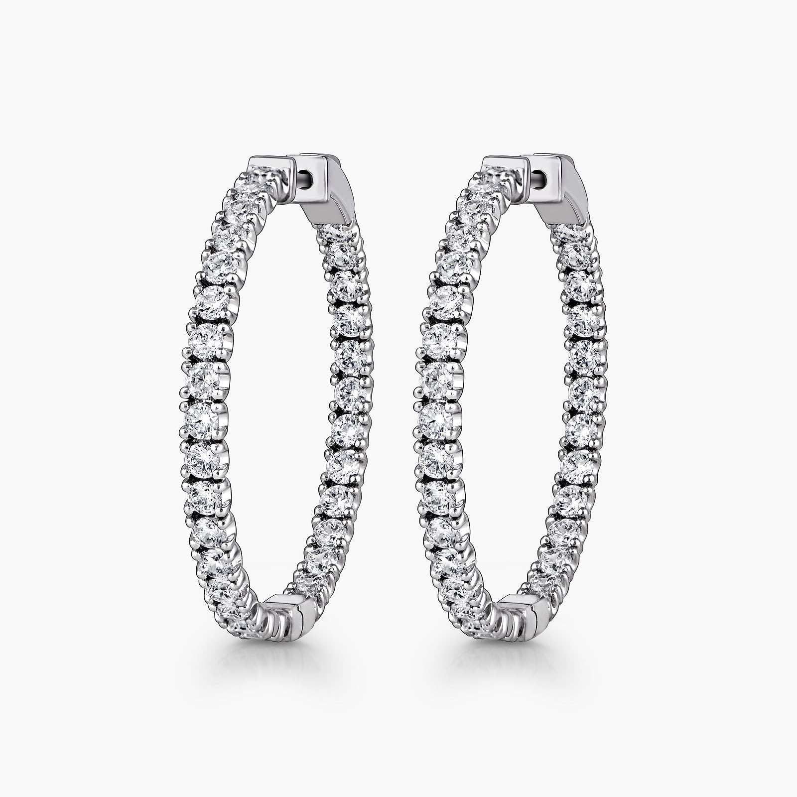 Inside Out Hoops with 3.00ctw Lab-Grown Diamonds in 14K White or Yellow Gold