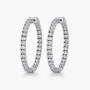 Inside Out Hoops with 3.00ctw Lab-Grown Diamonds in 14K White or Yellow Gold