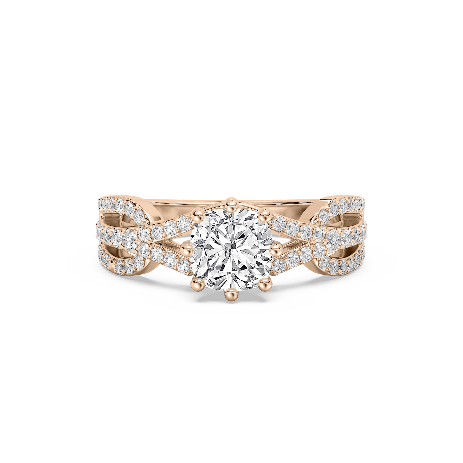 Kaia Entwined Engagement Ring in Rose Gold
