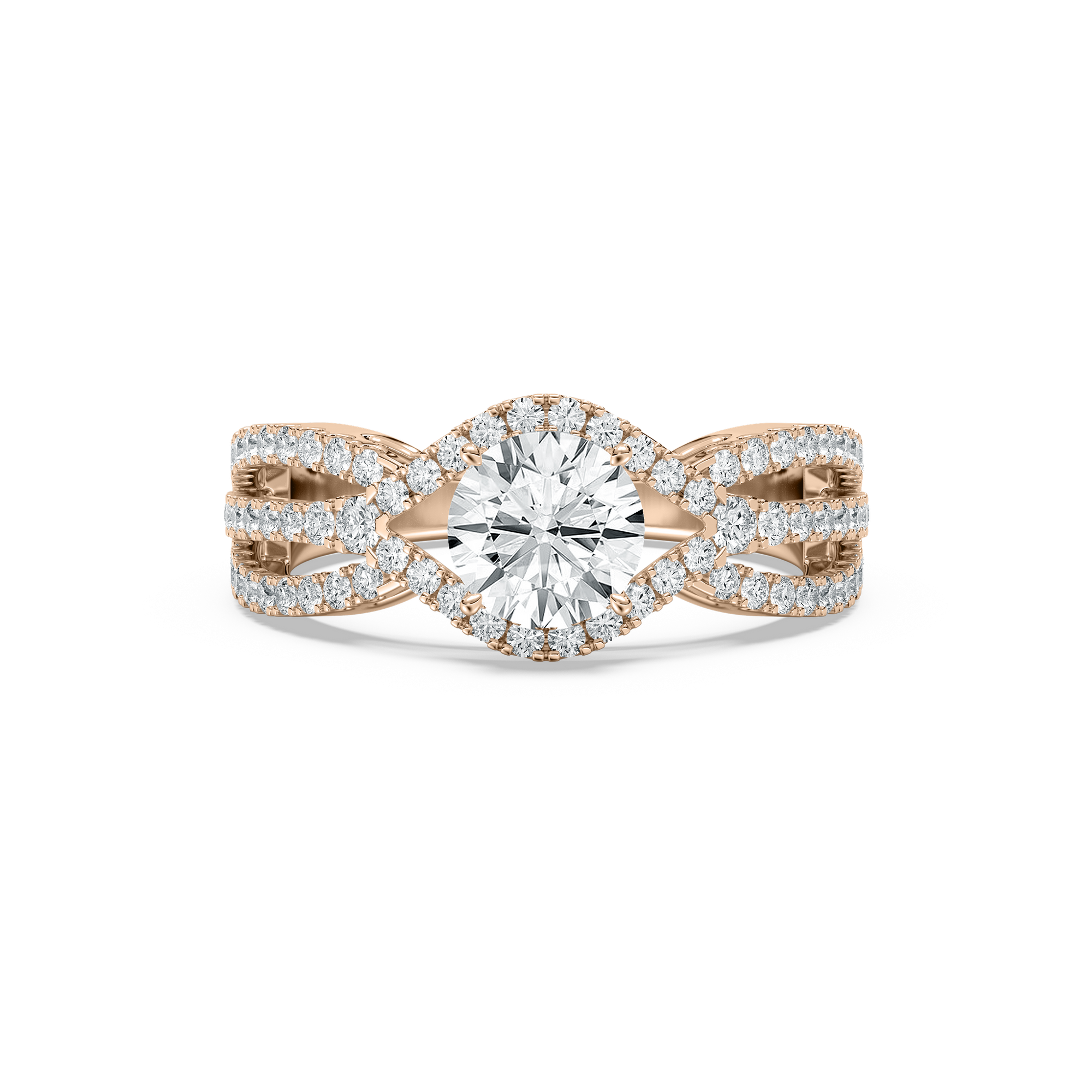Keira Round Engagement Ring in Rose Gold