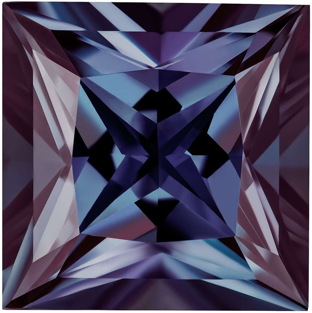 1.88 Carat Princess Cut Lab-Created Alexandrite