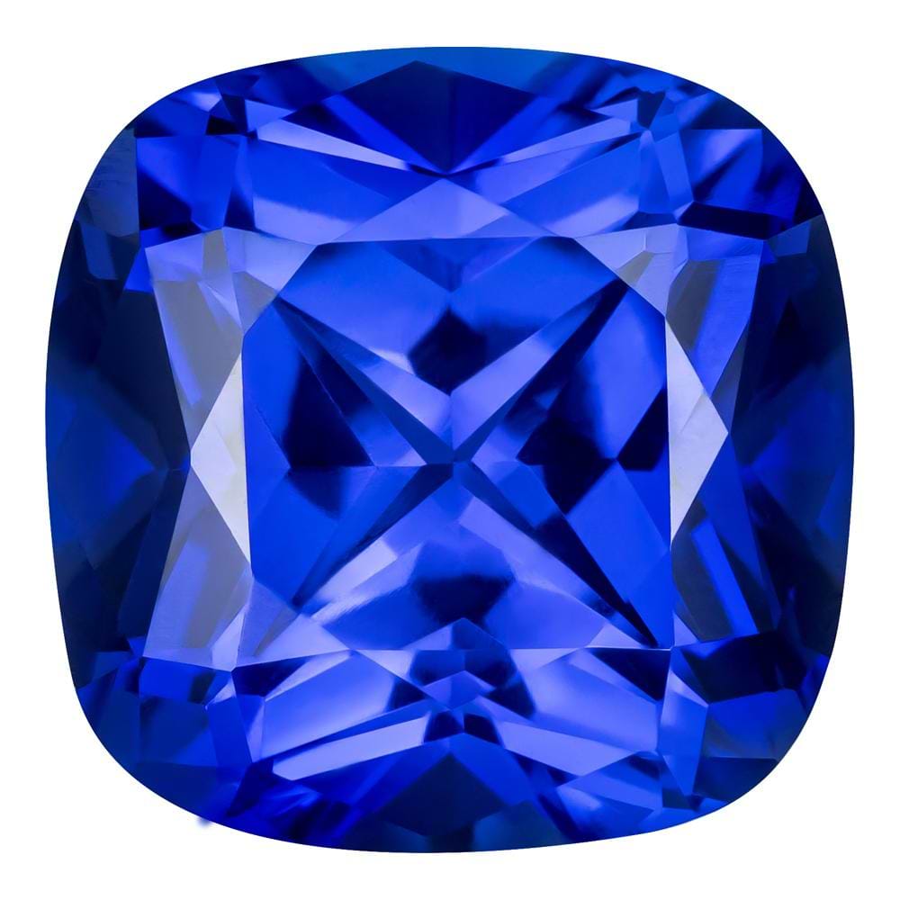 6.14 Carat Cushion Cut Lab-Created Blue Sapphire