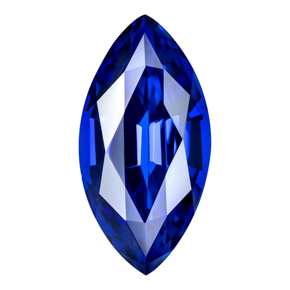 1.00 Carat Marquise Cut Lab-Created Blue Sapphire