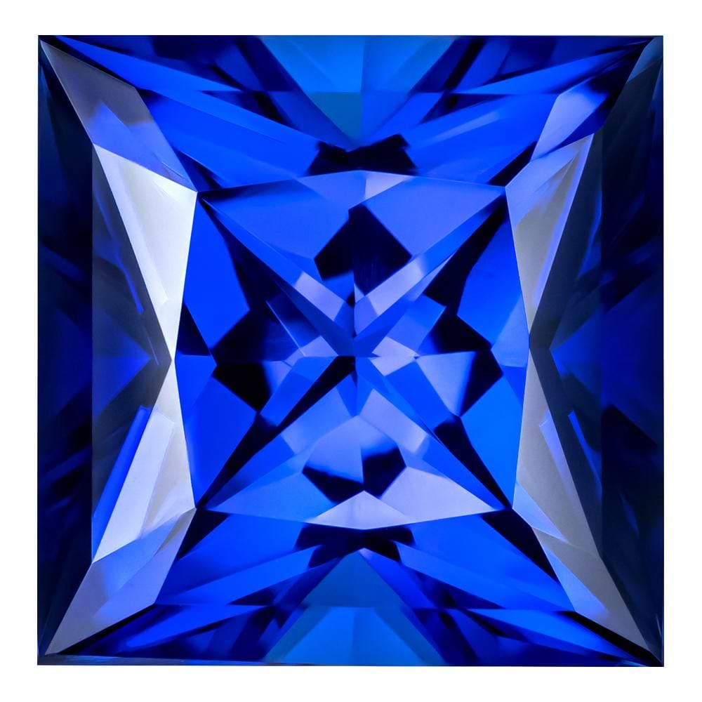 0.31 Carat Princess Cut Lab-Created Blue Sapphire