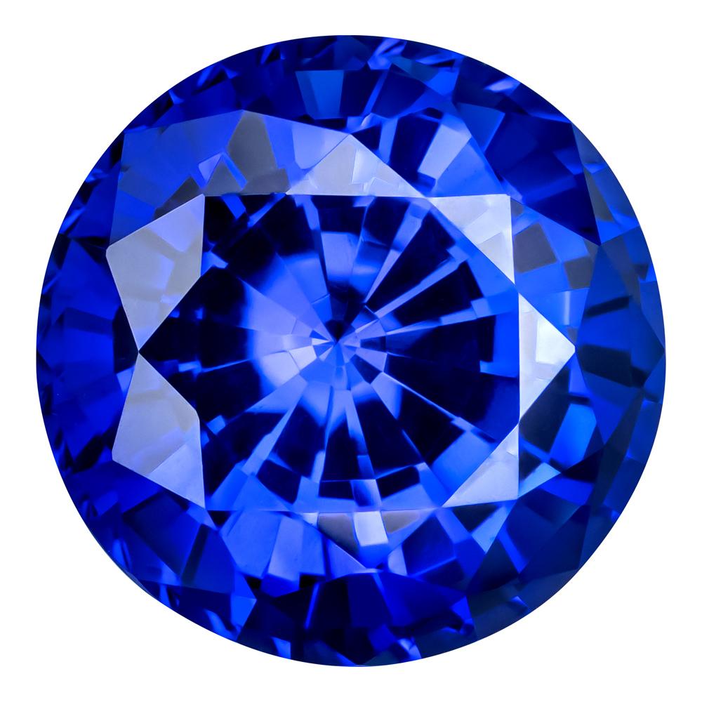 0.70 Carat Round Cut Lab-Created Blue Sapphire