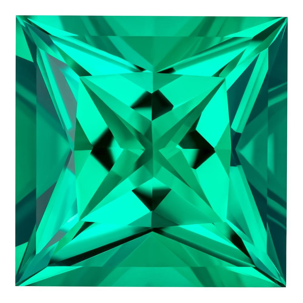 3.56 Carat Princess Cut Lab-Created Emerald