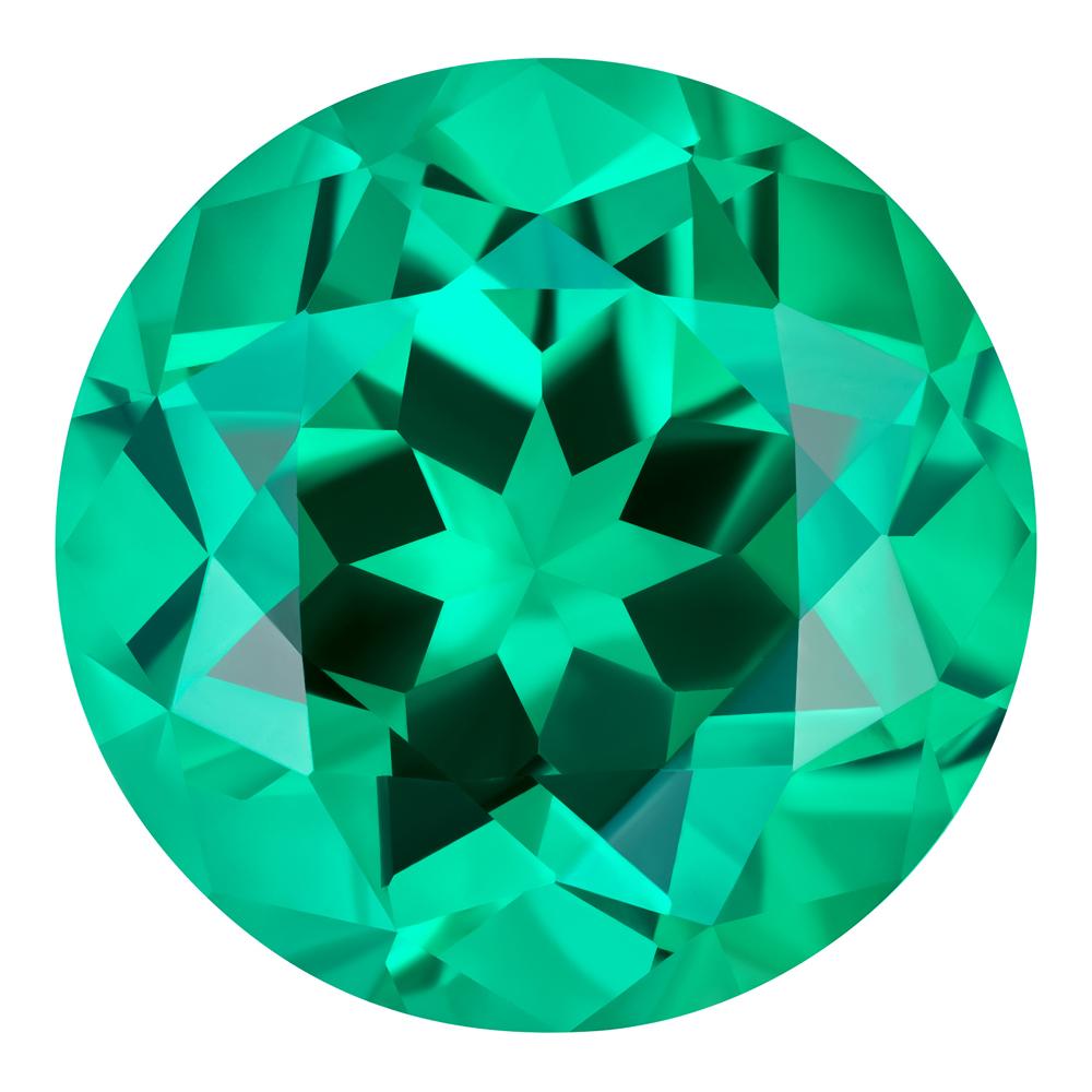 0.76 Carat Round Cut Lab-Created Emerald