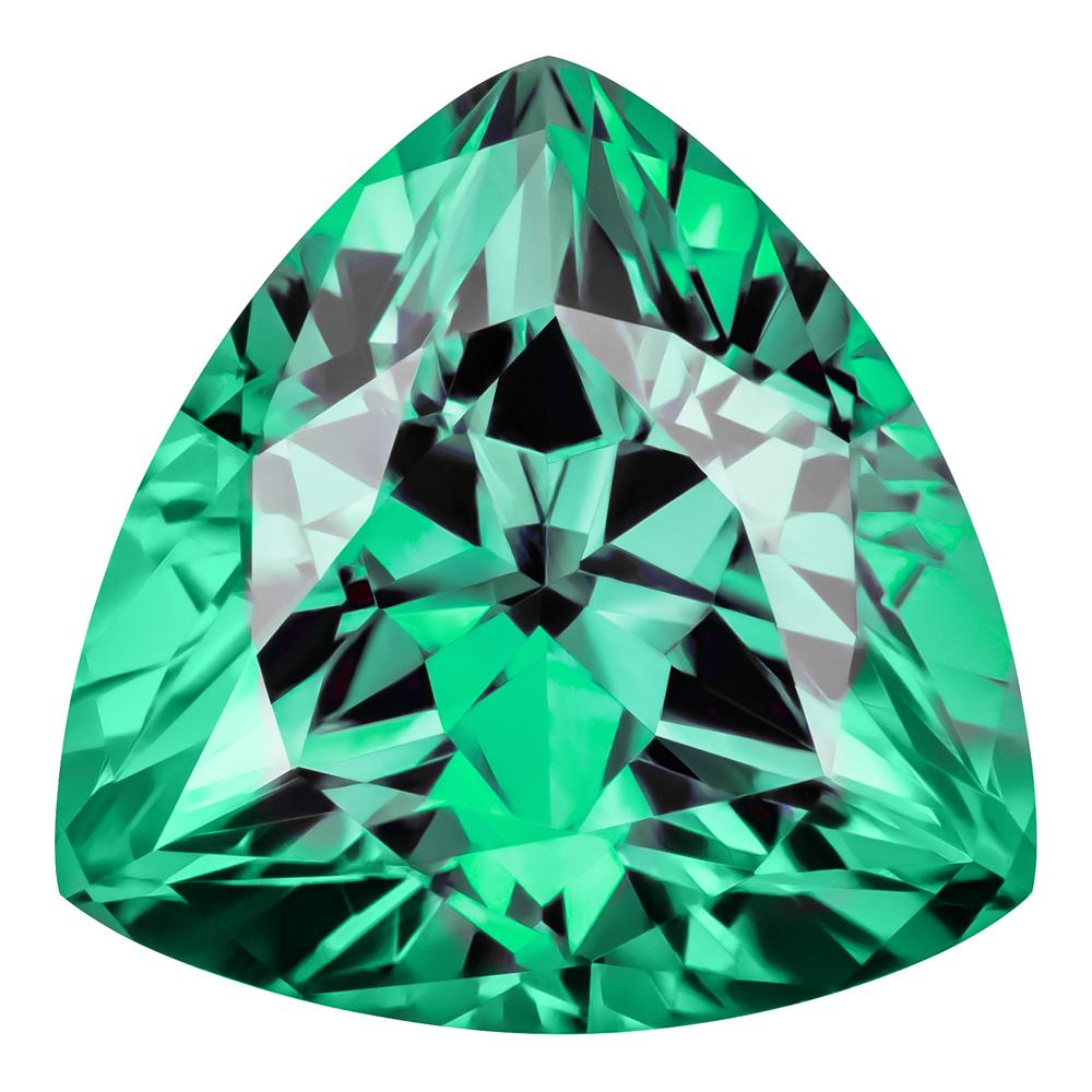 0.75 Carat Trilliant Cut Lab-Created Emerald