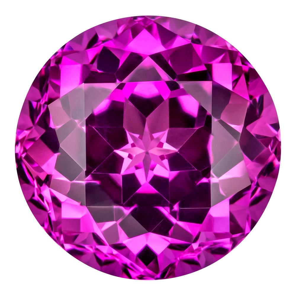 4.28 Carat Round Cut Lab-Created Pink Sapphire