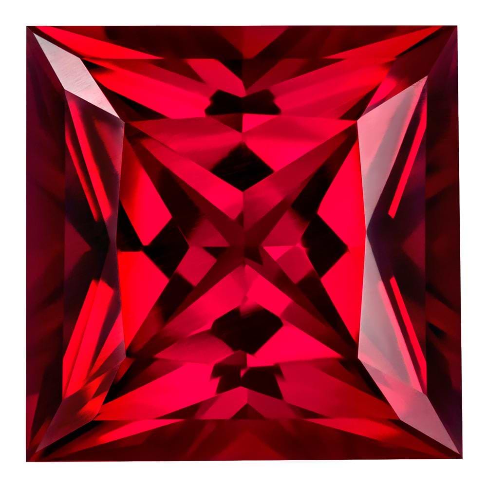 0.90 Carat Princess Cut Lab-Created Ruby
