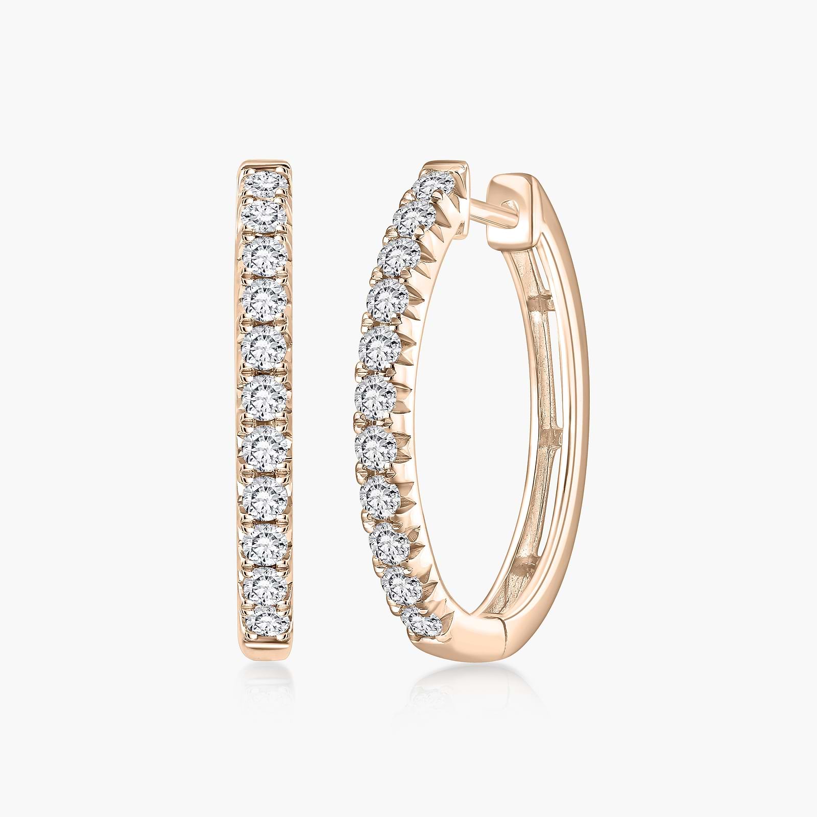 Round Lab Grown Diamond Traditional Oval-Shaped Hoop Earrings