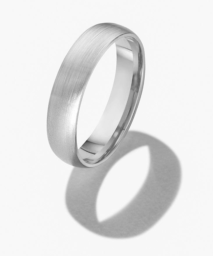 White Gold Brushed Metal Wedding Band