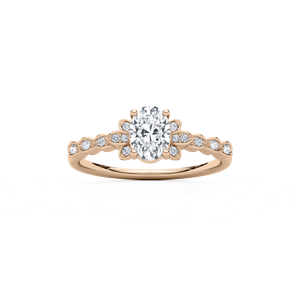 Leonie Petite Oval Engagement Ring in Rose Gold
