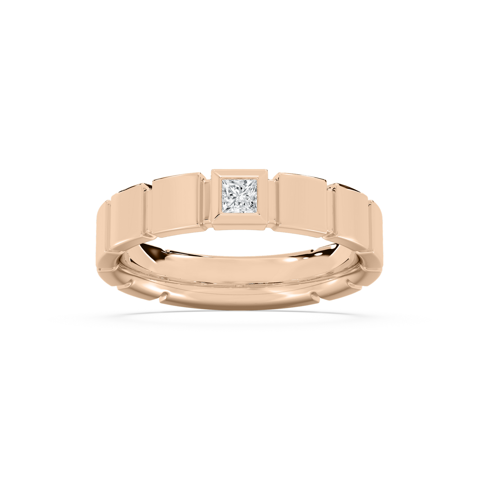 Liam Square Cut Band in Rose Gold