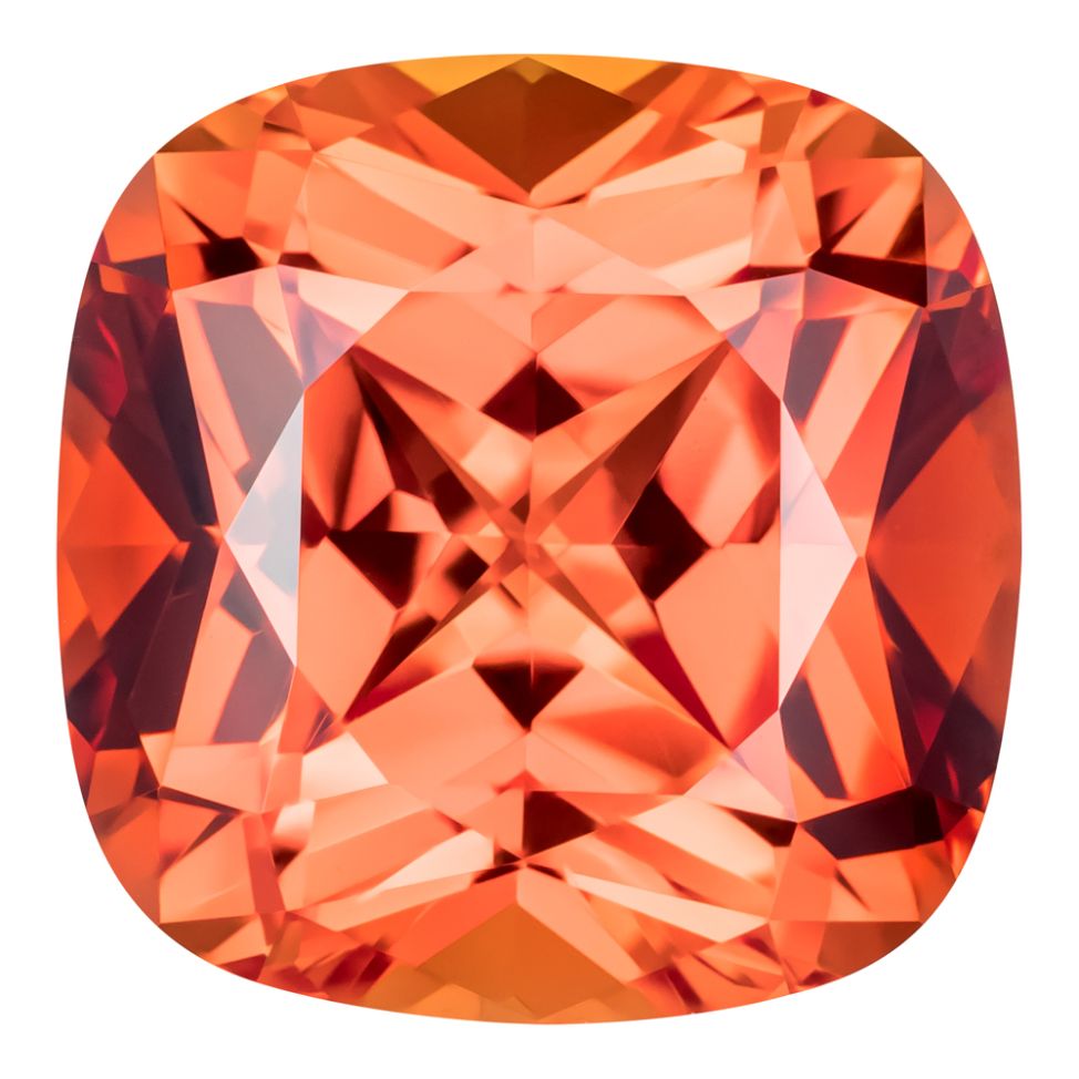 3.50 Carat Cushion Cut Lab-Created Padparadscha