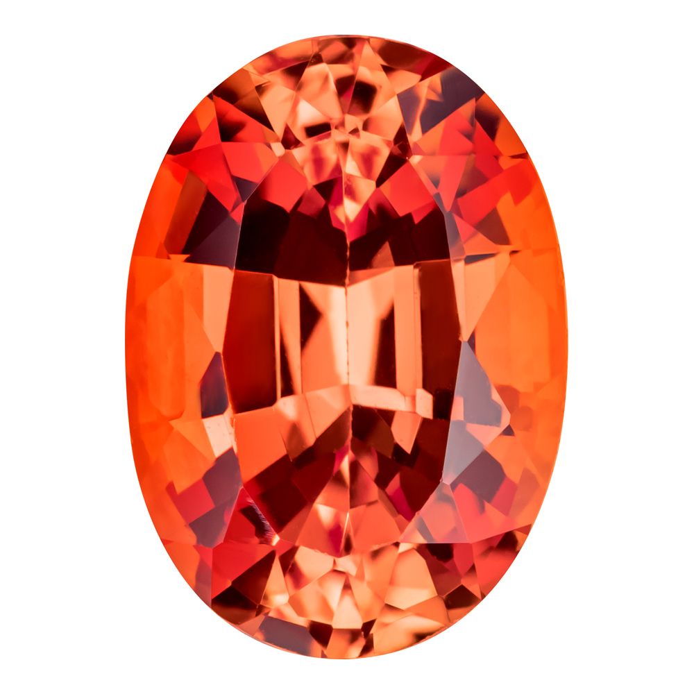 3.95 Carat Oval Cut Lab-Created Padparadscha