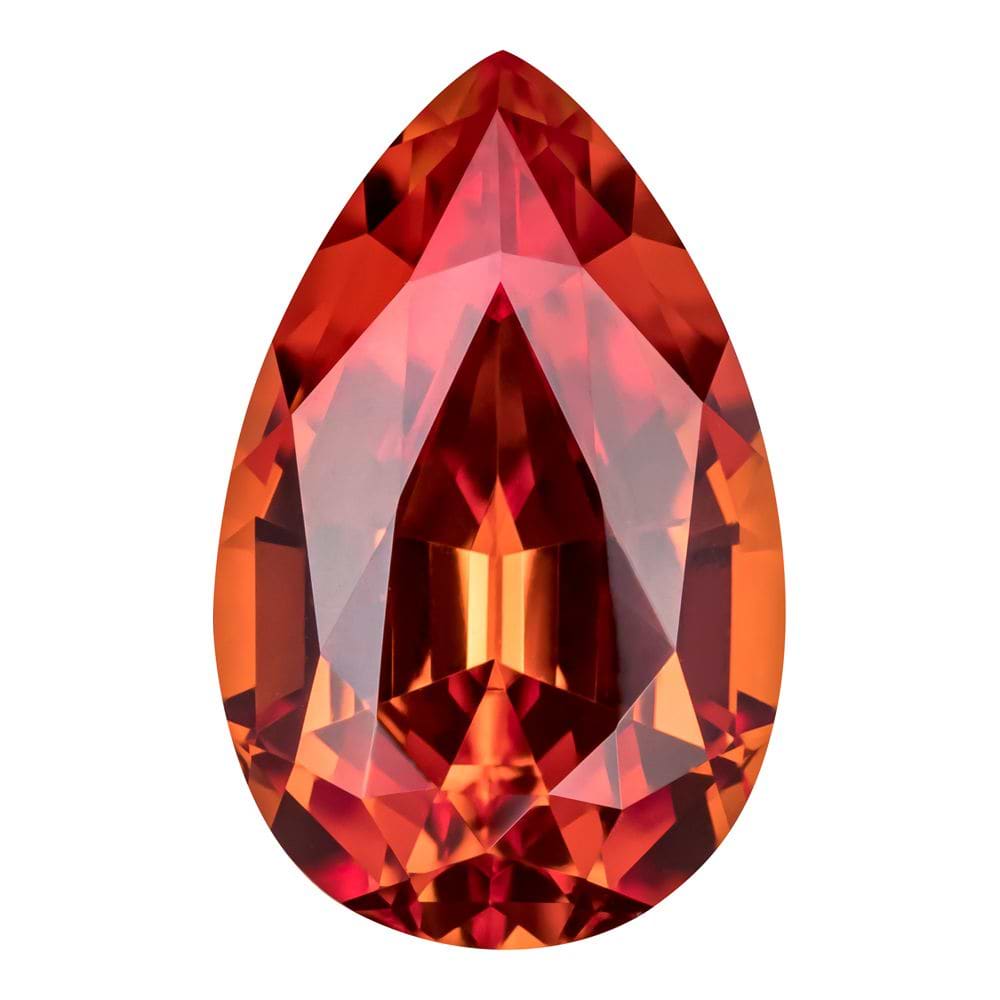 2.85 Carat Pear Cut Lab-Created Padparadscha