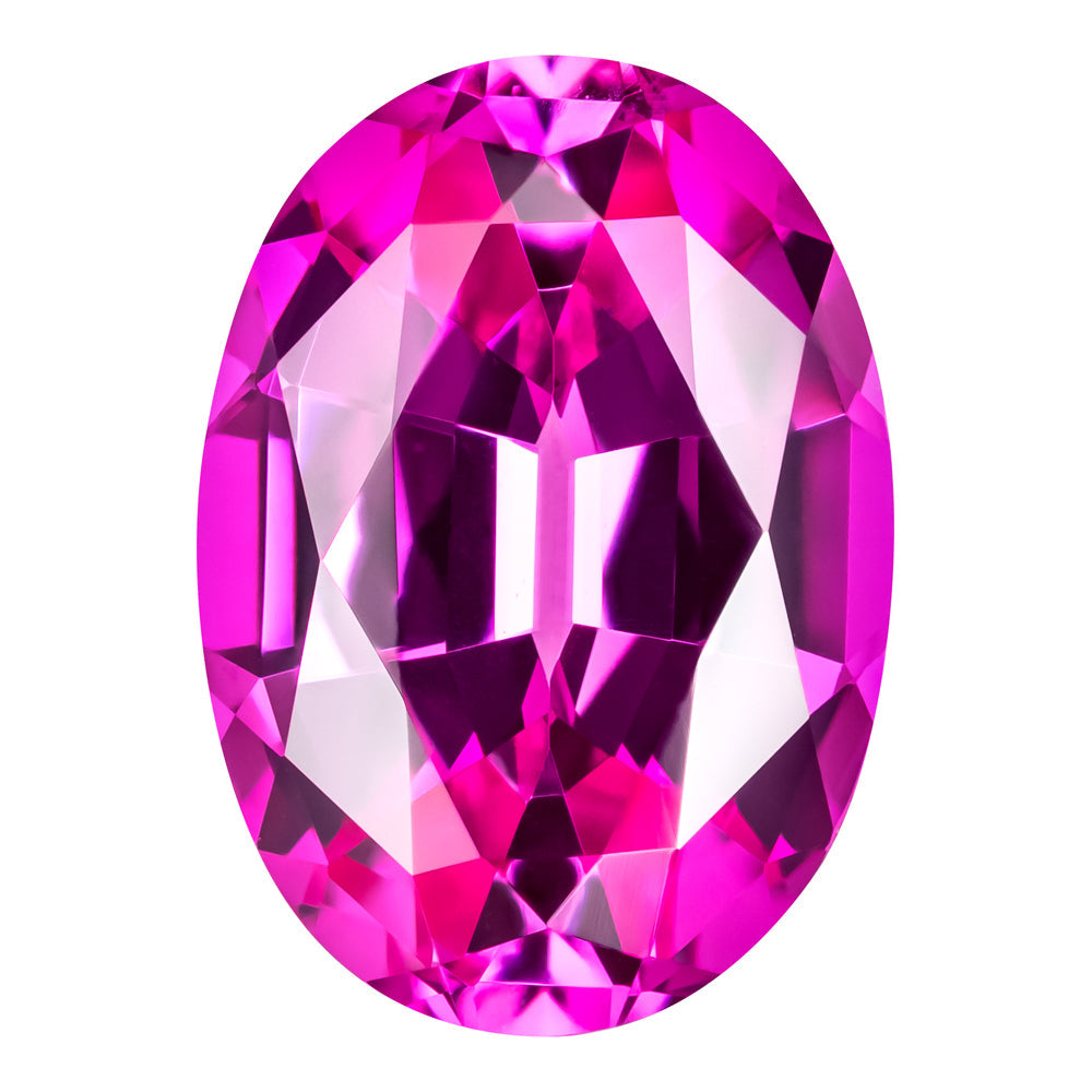 7.40 Carat Oval Cut Lab-Created Pink Sapphire
