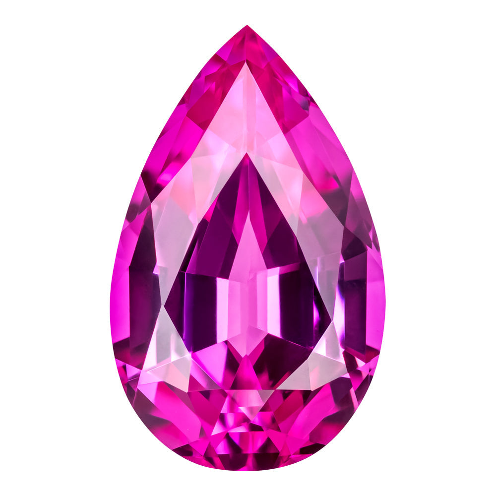 5.23 Carat Pear Cut Lab-Created Pink Sapphire