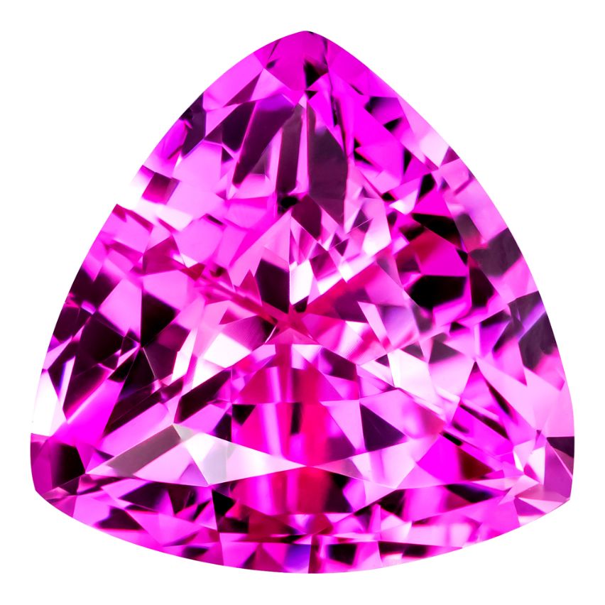 1.14 Carat Trilliant Cut Lab-Created Pink Sapphire
