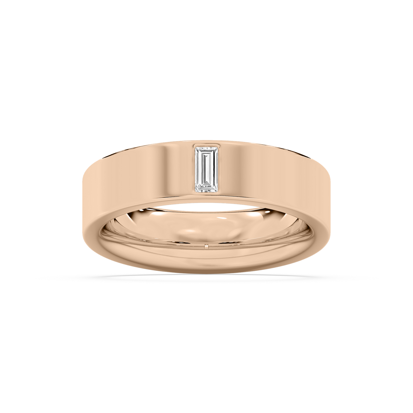 Lucas Flat Edge Finish Band in Rose Gold