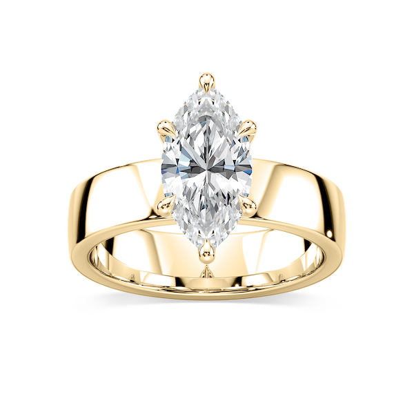 Maya Marquise Lab Grown Diamond 5mm Cigar Band Solitaire Engagement Ring