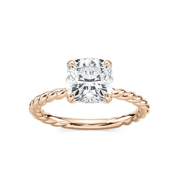 Cali Cushion Lab Grown Diamond Rope Solitaire Engagement Ring