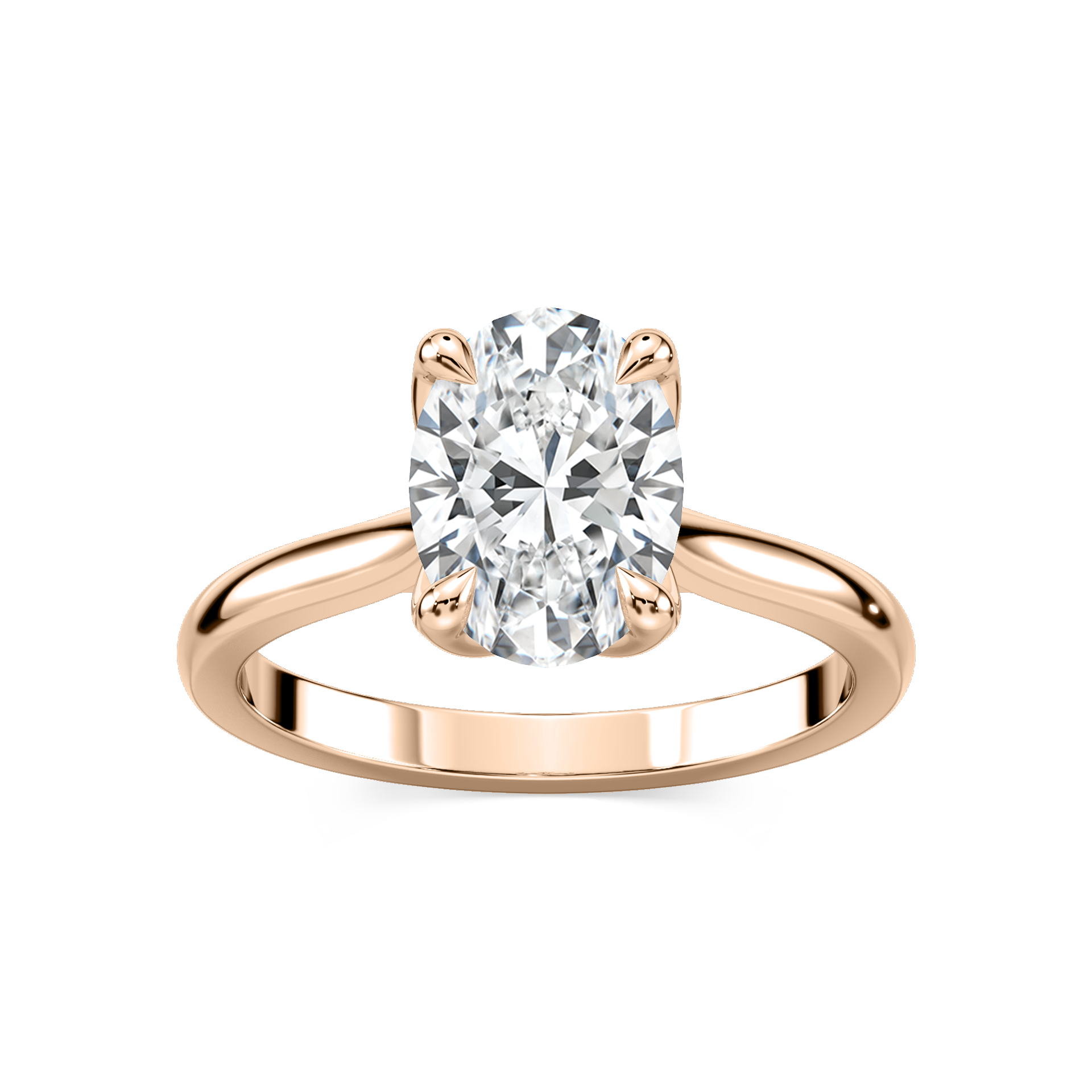 Skye Oval Lab Grown Diamond Cathedral Tulip Solitaire Engagement Ring