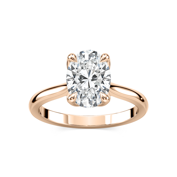 Skye Oval Lab Grown Diamond Cathedral Tulip Solitaire Engagement Ring