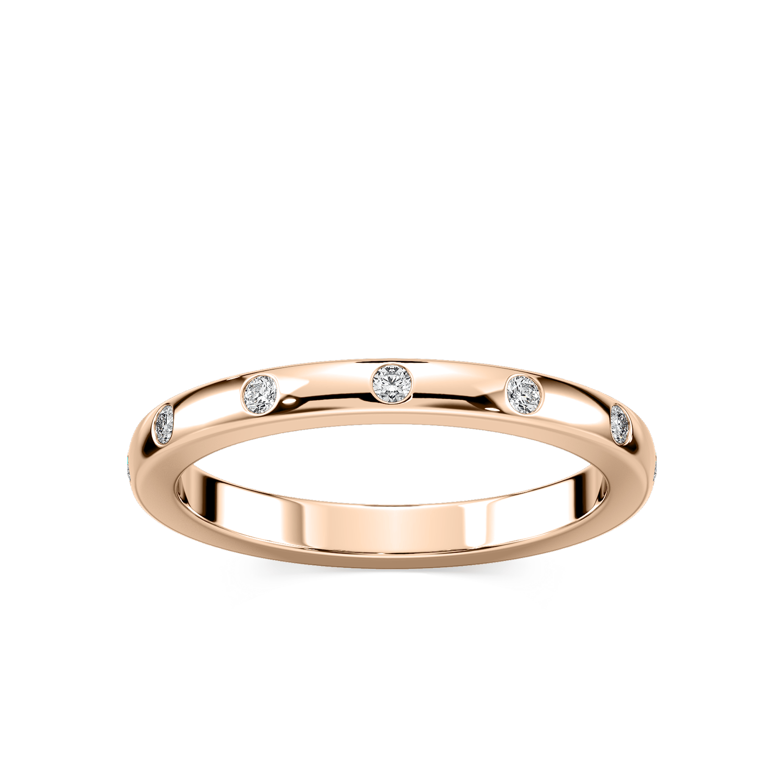 Ivy 1/8 ctw Round Lab Grown Diamond Burnished Wedding Band