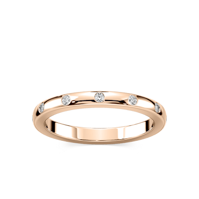 Ivy 1/8 ctw Round Lab Grown Diamond Burnished Wedding Band