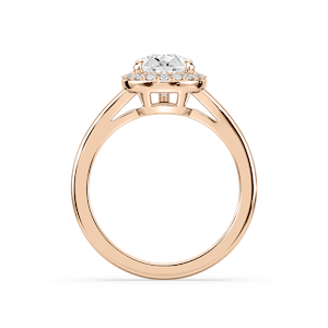 Maia Pear Lab Grown Diamond Split Shank Halo Engagement Ring