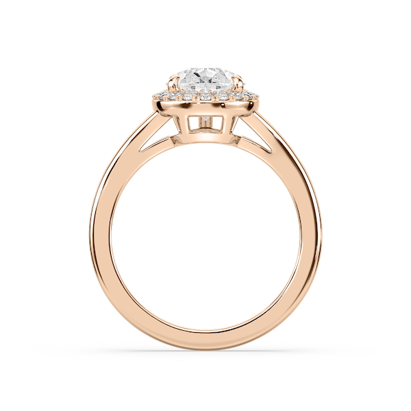 Maia Pear Lab Grown Diamond Split Shank Halo Engagement Ring