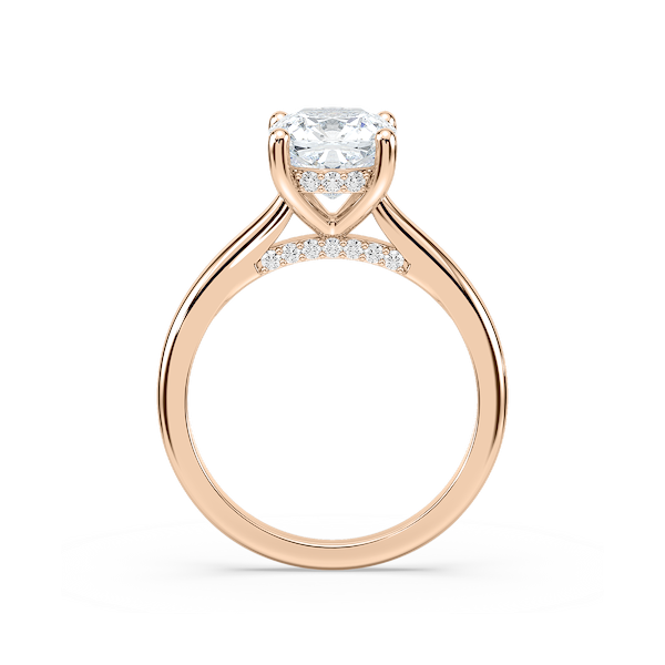 Vivian Cushion Lab Grown Diamond Arch Hidden Halo Engagement Ring