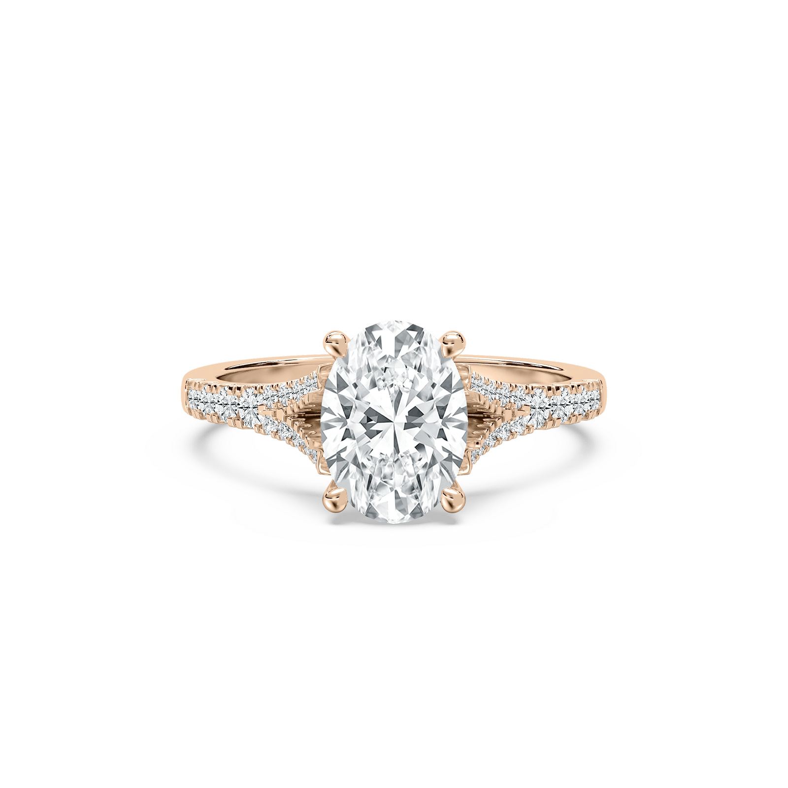 Maris Oval Engagement Ring in Rose Gold