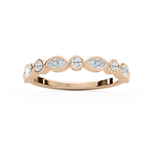 Marquise Bezel Stack Ring in Rose Gold