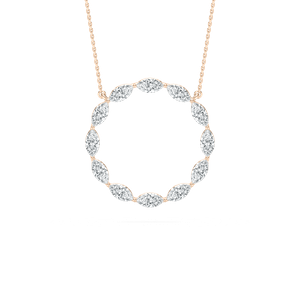 Marquise Circle Necklace in Rose Gold