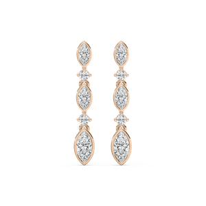 Marquise Diamond Drop Earrings in Rose Gold