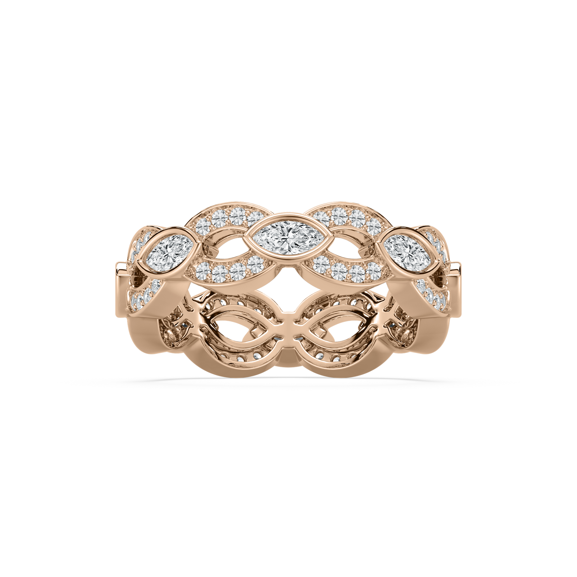 Marquise Lab Grown Diamond Infinity Band in Rose Gold
